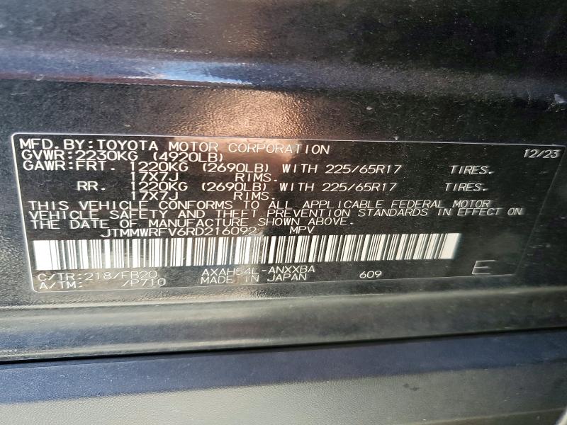 Aukcja sprzedaży 2024 Toyota Rav4, vin: JTMMWRFV6RD216092, numer aukcji: 61001816