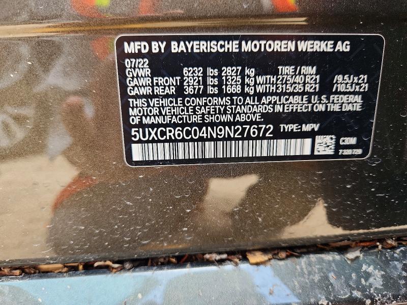 Aukcja sprzedaży 2022 Bmw X5, vin: 5UXCR6C04N9N27672, numer aukcji: 61791236
