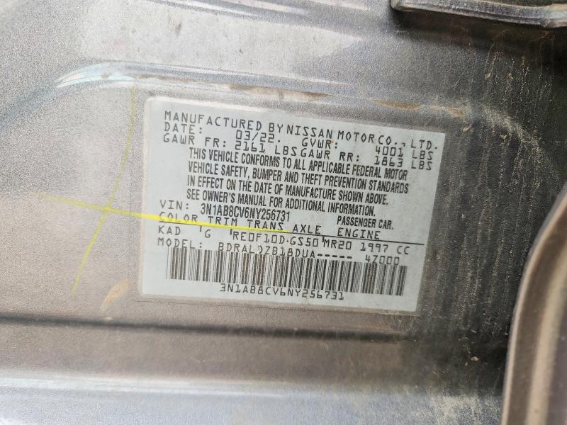 Продаж на аукціоні авто 2022 Nissan Sentra, vin: 3N1AB8CV6NY256731, номер лоту: 61139686