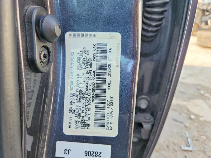 62296106 :رقم المزاد ، 1NXBU40EX9Z155446 vin ، 2009 Toyota Corolla مزاد بيع