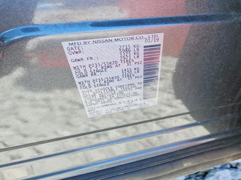 Auction sale of the 2019 Infiniti Qx60, vin: 5N1DL0MM4KC554144, lot number: 60045126