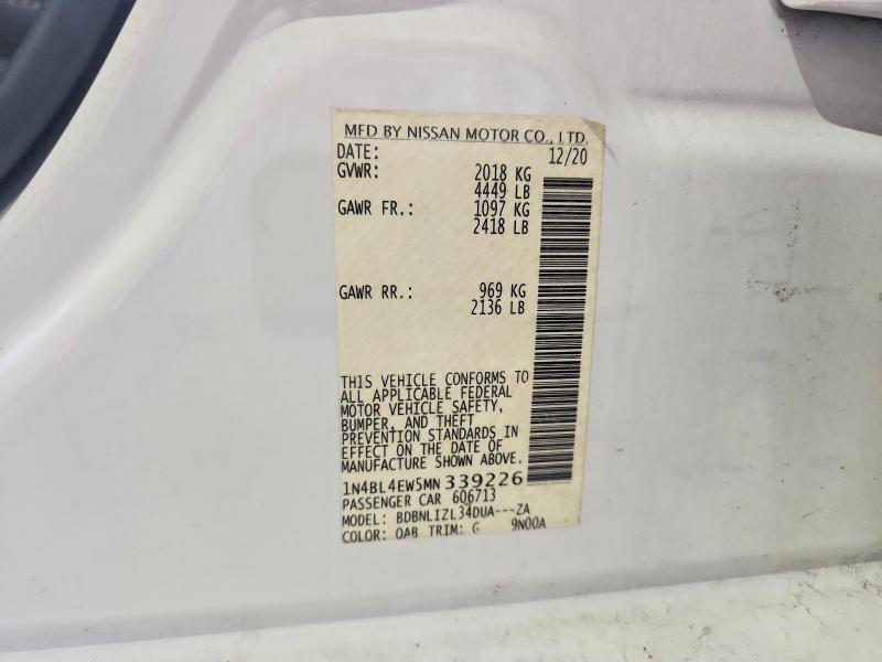 Aukcja sprzedaży 2021 Nissan Altima, vin: 1N4BL4EW5MN339226, numer aukcji: 59178936