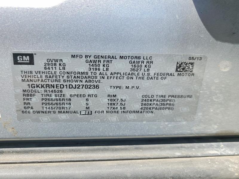 Продаж на аукціоні авто 2013 Gmc Acadia, vin: 1GKKRNED1DJ270236, номер лоту: 63236136