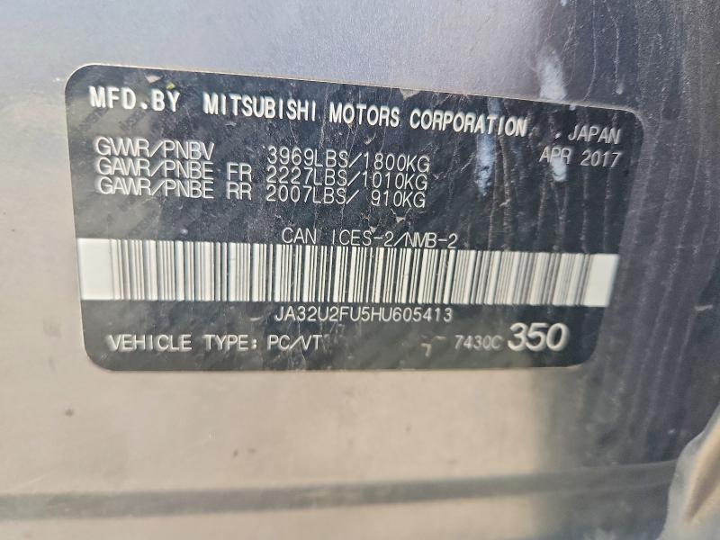 Продажа на аукционе авто 2017 Mitsubishi Lancer, vin: JA32U2FU5HU605413, номер лота: 59672136