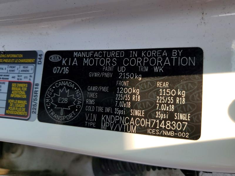 Продажа на аукционе авто 2017 Kia Sportage, vin: KNDPNCAC0H7148307, номер лота: 62268006