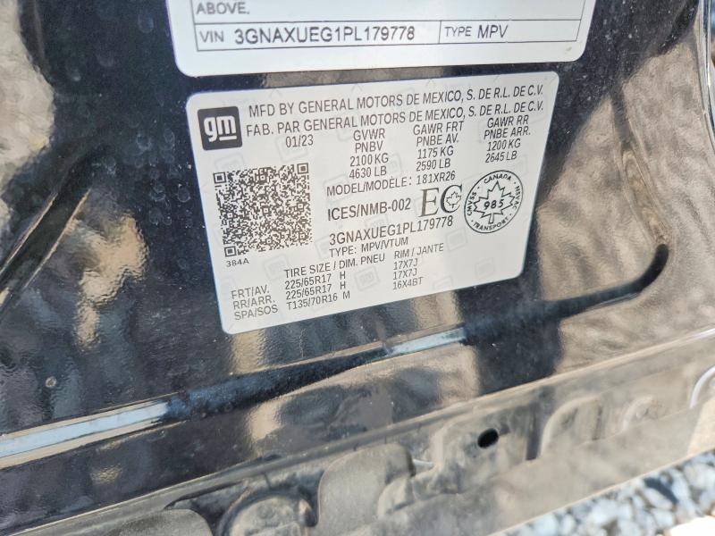Auction sale of the 2023 Chevrolet Equinox, vin: 3GNAXUEG1PL179778, lot number: 61348256