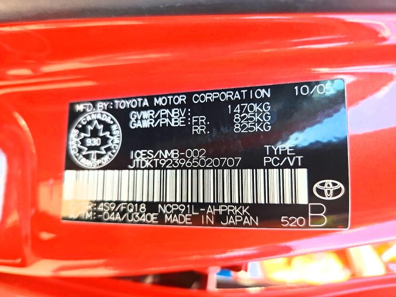 59992046 :رقم المزاد ، JTDKT923965020707 vin ، 2006 Toyota Yaris مزاد بيع