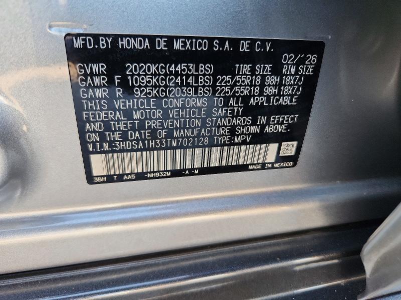 2026 Acura Adx მანქანა იყიდება აუქციონზე, vin: 3HDSA1H33TM702128, აუქციონის ნომერი: 59899236