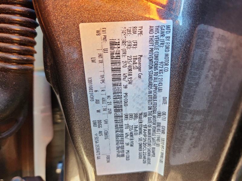 Продаж на аукціоні авто 2012 Ford Focus, vin: 1FAHP3N20CL224629, номер лоту: 61381496