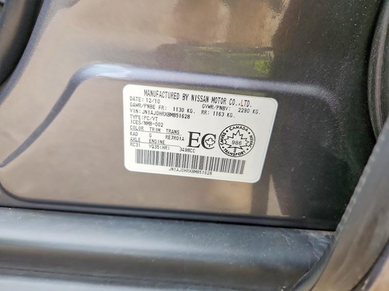 Aukcja sprzedaży 2011 Infiniti Ex35, vin: JN1AJ0HRXBM851628, numer aukcji: 59347426
