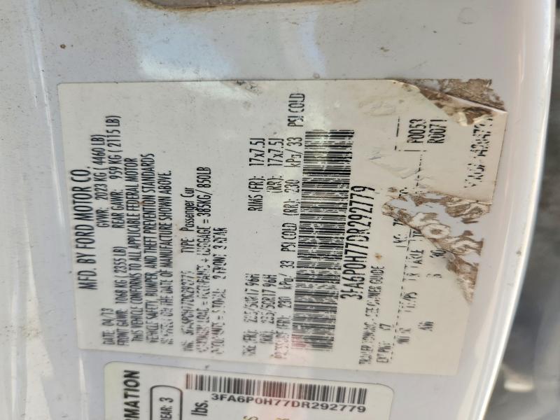 Aukcja sprzedaży 2013 Ford Fusion, vin: 3FA6P0H77DR292779, numer aukcji: 60230606