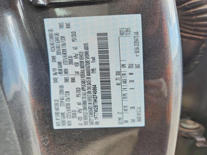 60700726 :رقم المزاد ، 1FT7W2BT9KEF49864 vin ، 2019 Ford F250 مزاد بيع