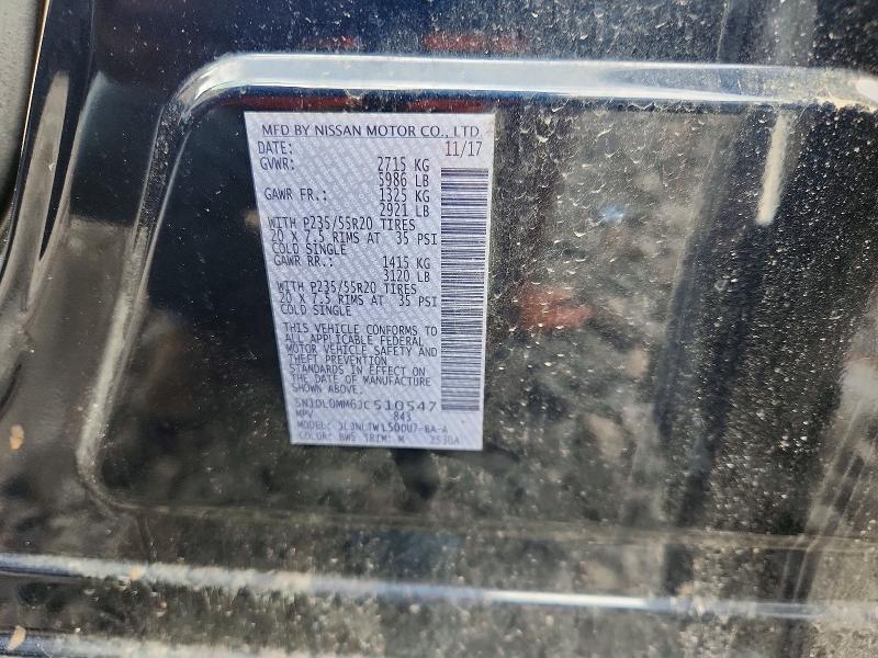 Aukcja sprzedaży 2018 Infiniti Qx60, vin: 5N1DL0MM6JC510547, numer aukcji: 62530296