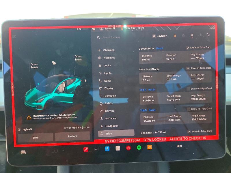 59701376 :رقم المزاد ، 5YJ3E1EC3MF973341 vin ، 2021 Tesla Model 3 مزاد بيع