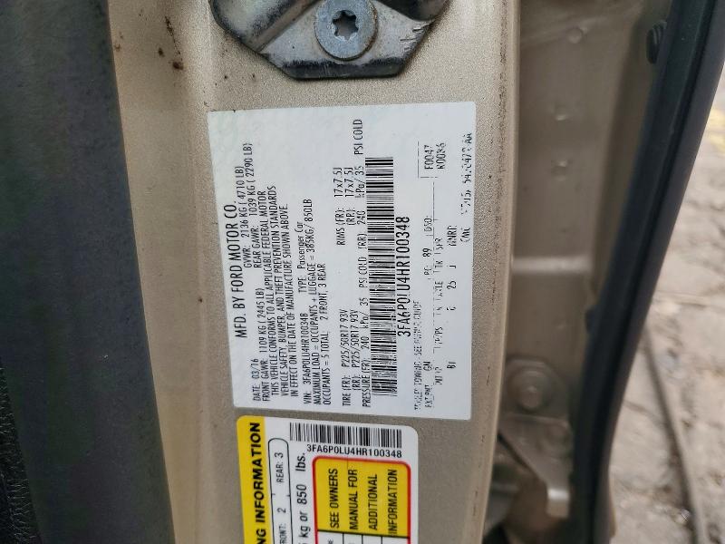 61475856 :رقم المزاد ، 3FA6P0LU4HR100348 vin ، 2017 Ford Fusion مزاد بيع