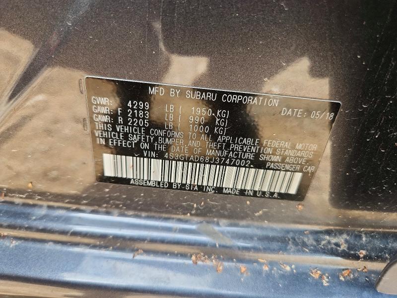 59353956 :رقم المزاد ، 4S3GTAD68J3747002 vin ، 2018 Subaru Impreza مزاد بيع