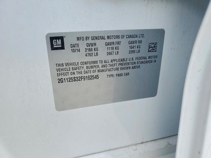 57859826 :رقم المزاد ، 2G1125S32F9162545 vin ، 2015 Chevrolet Impala مزاد بيع