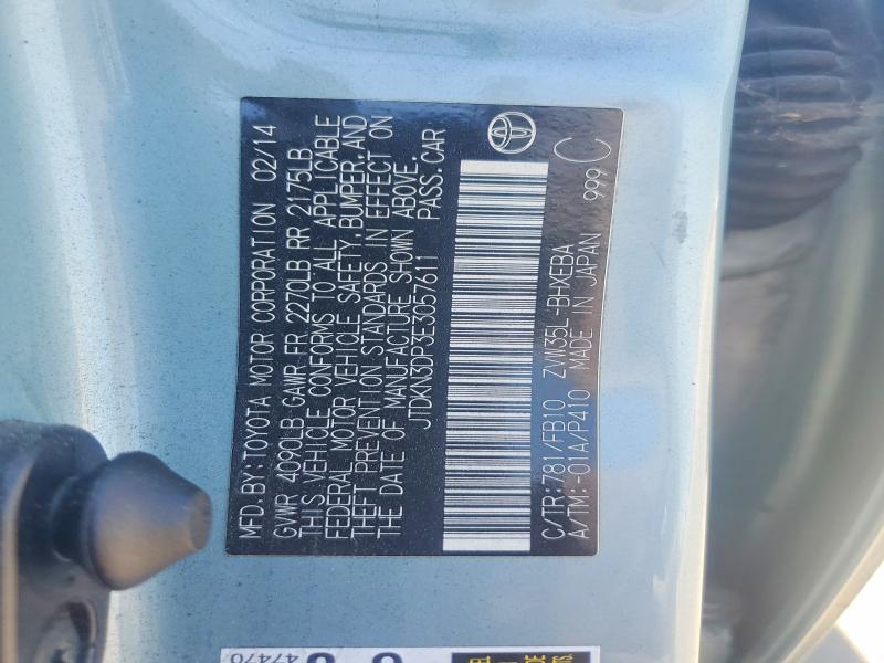 61696116 :رقم المزاد ، JTDKN3DP3E3057611 vin ، 2014 Toyota Prius Plug-in Hybrid مزاد بيع