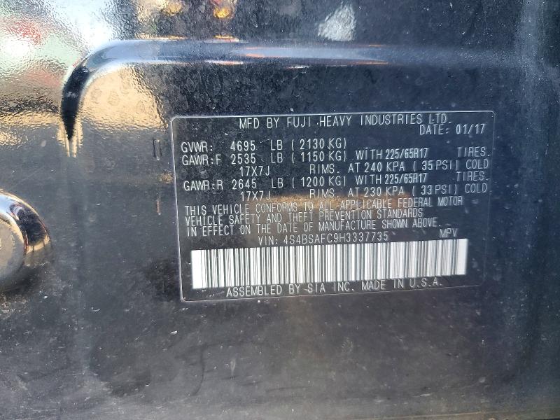 Продаж на аукціоні авто 2017 Subaru Outback, vin: 4S4BSAFC9H3337735, номер лоту: 60517386