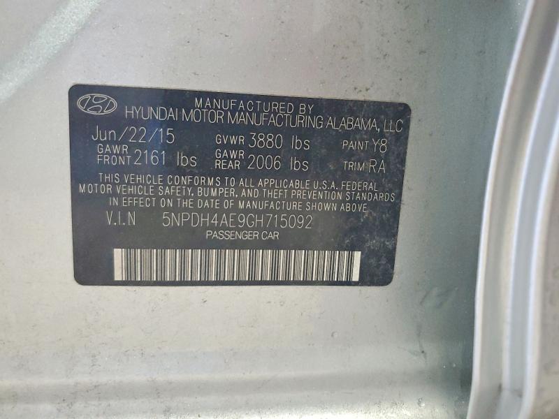 Продажа на аукционе авто 2016 Hyundai Elantra, vin: 5NPDH4AE9GH715092, номер лота: 61132976