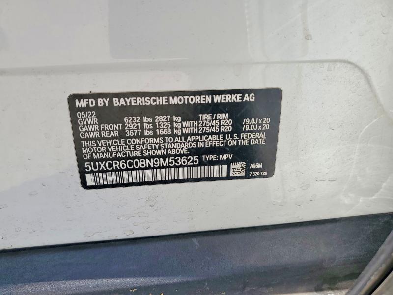 Aukcja sprzedaży 2022 Bmw X5, vin: 5UXCR6C08N9M53625, numer aukcji: 58607916