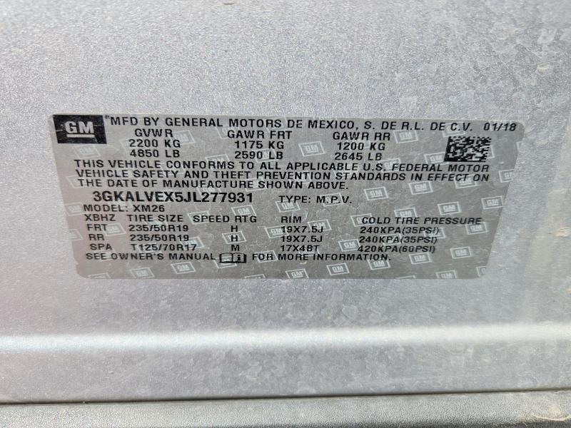61628696 :رقم المزاد ، 3GKALVEX5JL277931 vin ، 2018 Gmc Terrain مزاد بيع