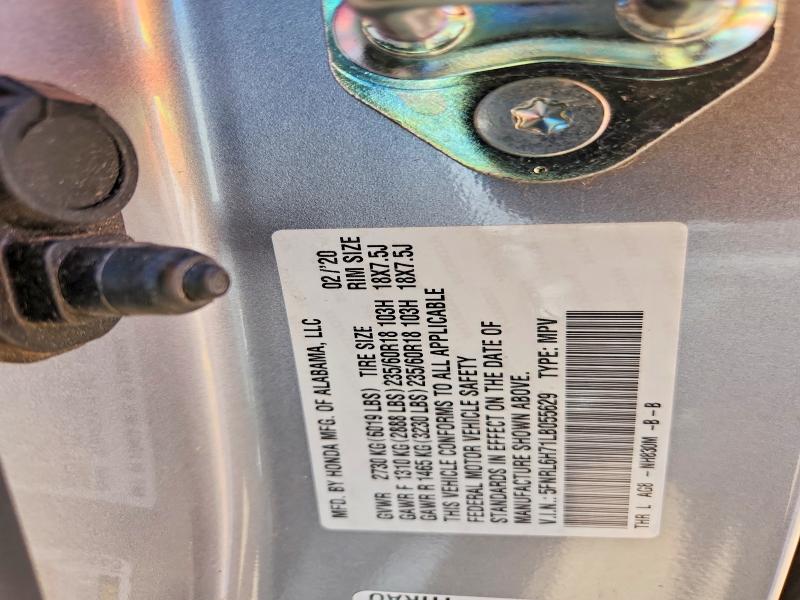 2020 Honda Odyssey მანქანა იყიდება აუქციონზე, vin: 5FNRL6H71LB055629, აუქციონის ნომერი: 62912456