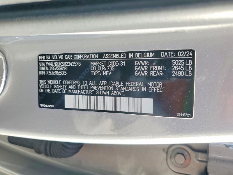 Продажа на аукционе авто 2024 Volvo Xc40, vin: YV4L12UK5R2343578, номер лота: 59827616