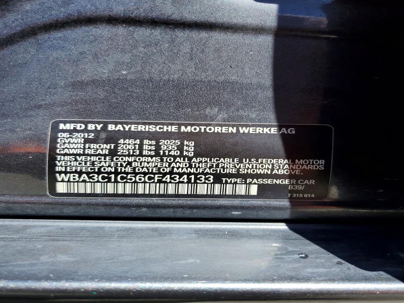 60824356 :رقم المزاد ، WBA3C1C56CF434133 vin ، 2012 Bmw 328 مزاد بيع