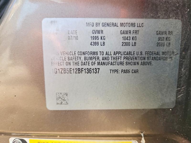 Продаж на аукціоні авто 2011 Chevrolet Malibu, vin: 1G1ZB5E12BF136137, номер лоту: 61973966