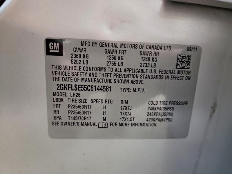 61872716 :رقم المزاد ، 2GKFLSE55C6144581 vin ، 2012 Gmc Terrain مزاد بيع