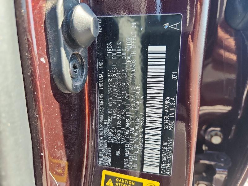 Продаж на аукціоні авто 2013 Toyota Highlander, vin: 5TDBK3EH7DS198579, номер лоту: 61014516