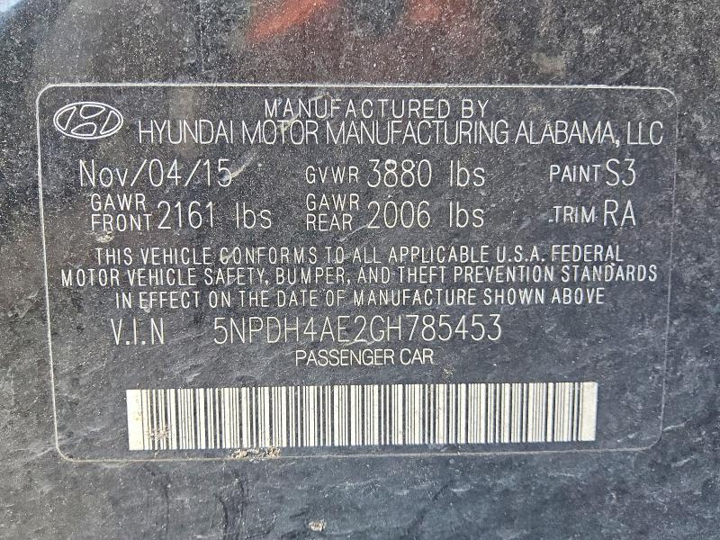 Продаж на аукціоні авто 2016 Hyundai Elantra, vin: 5NPDH4AE2GH785453, номер лоту: 60724696