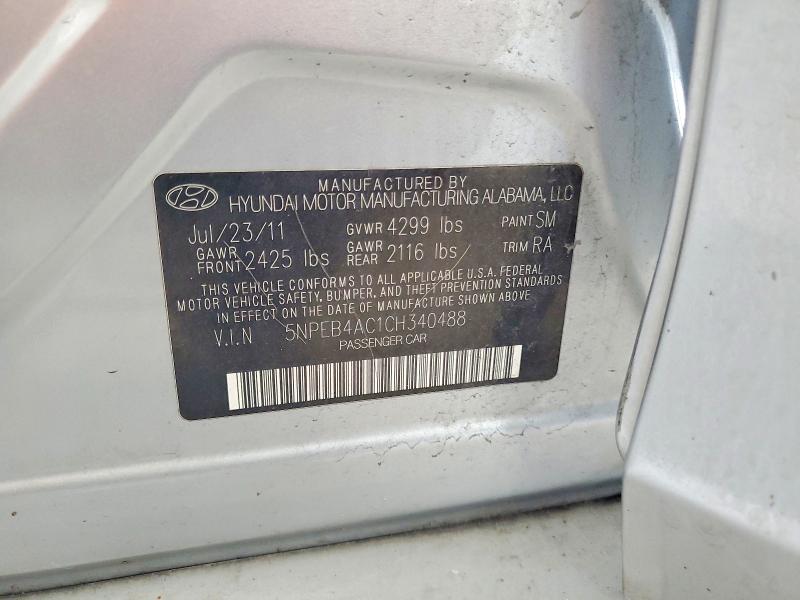 Продажа на аукционе авто 2012 Hyundai Sonata, vin: 5NPEB4AC1CH340488, номер лота: 59608656
