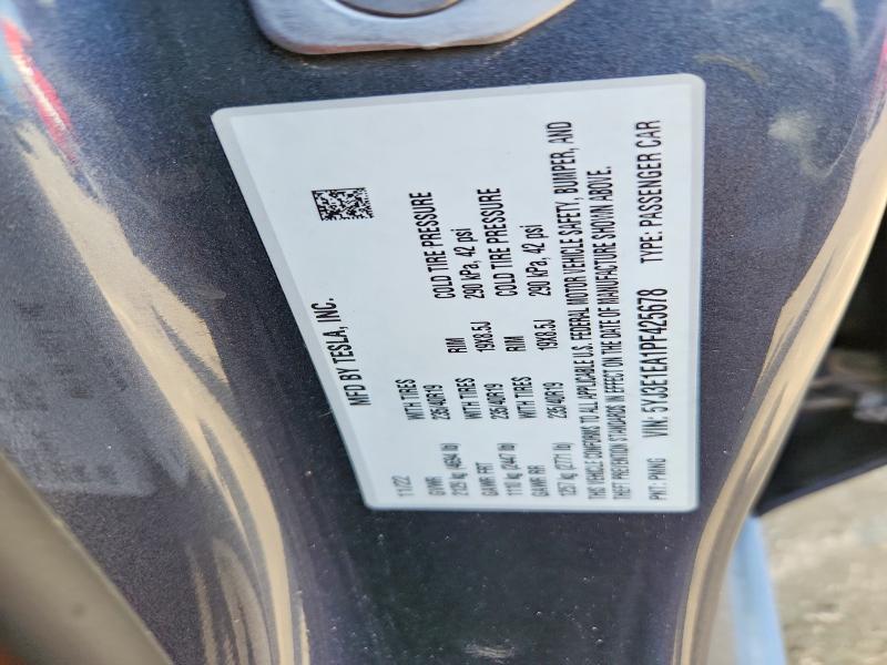 60666006 :رقم المزاد ، 5YJ3E1EA1PF425678 vin ، 2023 Tesla Model 3 مزاد بيع