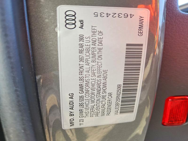 60757726 :رقم المزاد ، WAUE3BF25RN025068 vin ، 2024 Audi A6 مزاد بيع