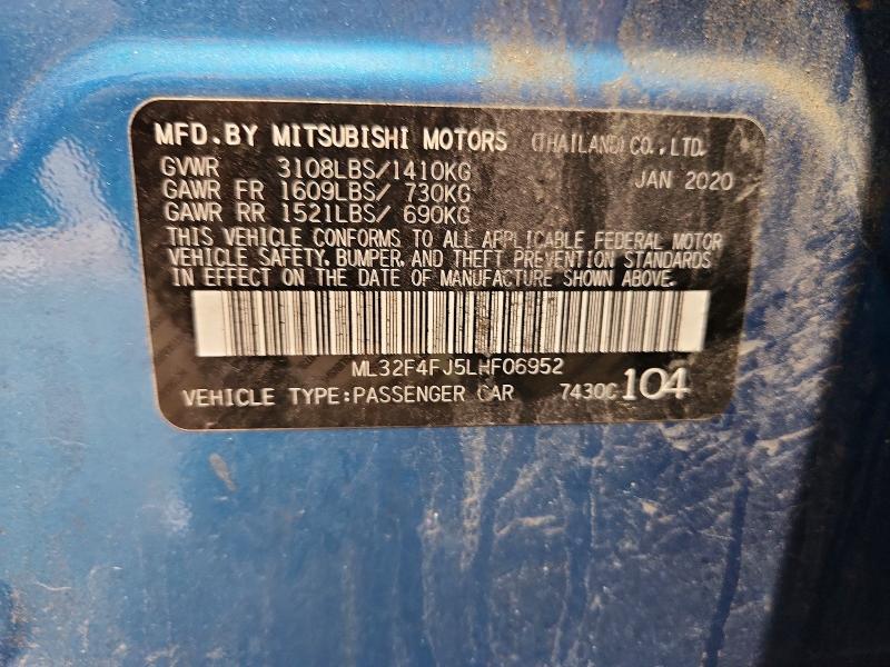 Продажа на аукционе авто 2020 Mitsubishi Mirage, vin: ML32F4FJ5LHF06952, номер лота: 61719796