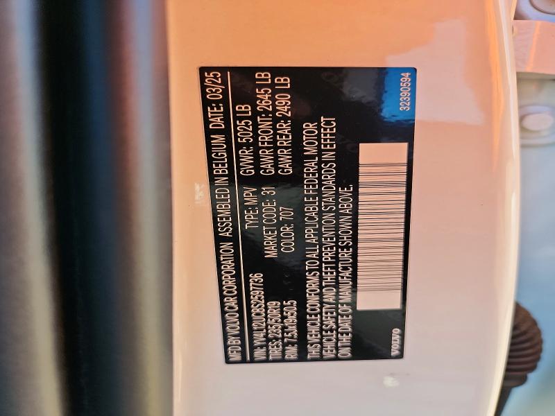 Aukcja sprzedaży 2025 Volvo Xc40, vin: YV4L12UC8S2597736, numer aukcji: 59174836