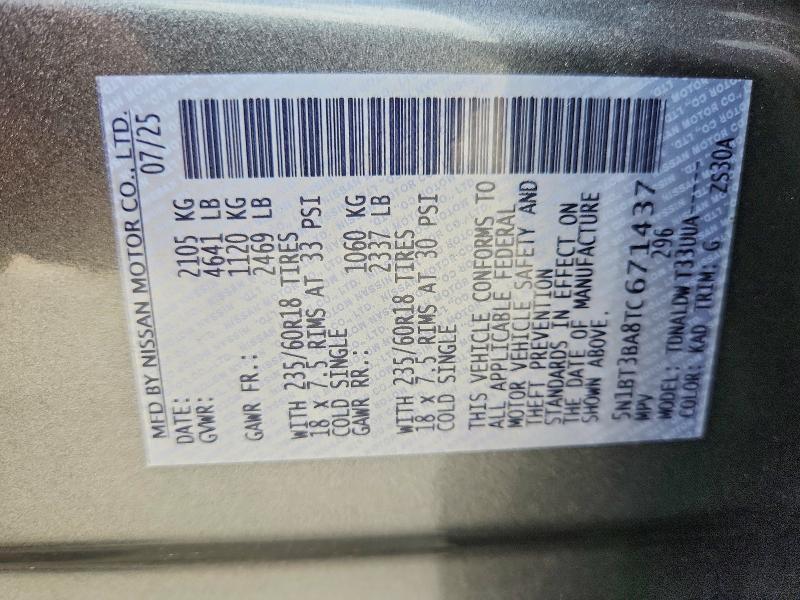 Продажа на аукционе авто 2026 Nissan Rogue, vin: 5N1BT3BA8TC671437, номер лота: 60655286