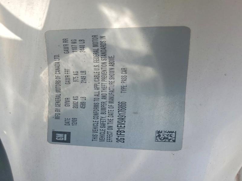 2010 Chevrolet Camaro მანქანა იყიდება აუქციონზე, vin: 2G1FB1EV9A9176866, აუქციონის ნომერი: 59989556