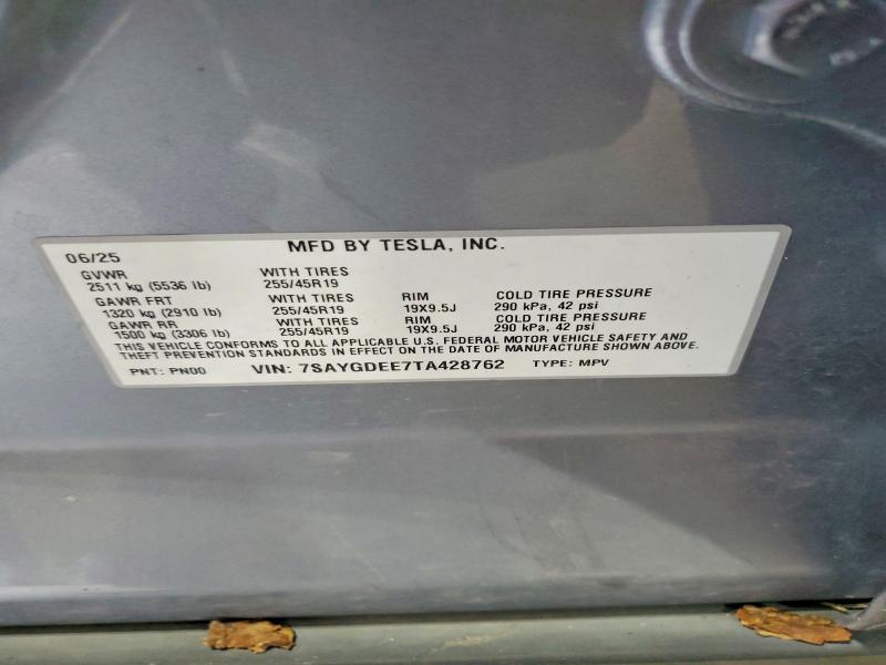63131906 :رقم المزاد ، 7SAYGDEE7TA428762 vin ، 2026 Tesla Model Y مزاد بيع