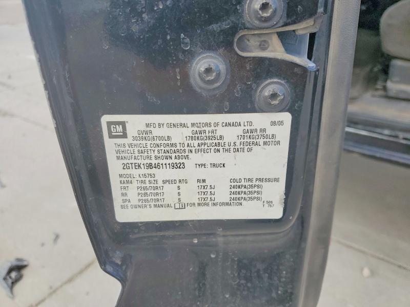 62684926 :رقم المزاد ، 2GTEK19B461119323 vin ، 2006 Gmc New Sierra مزاد بيع