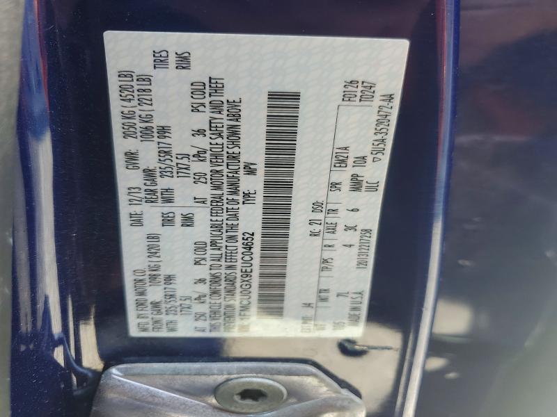 Auction sale of the 2014 Ford Escape, vin: 1FMCU0GX9EUC04652, lot number: 59990696
