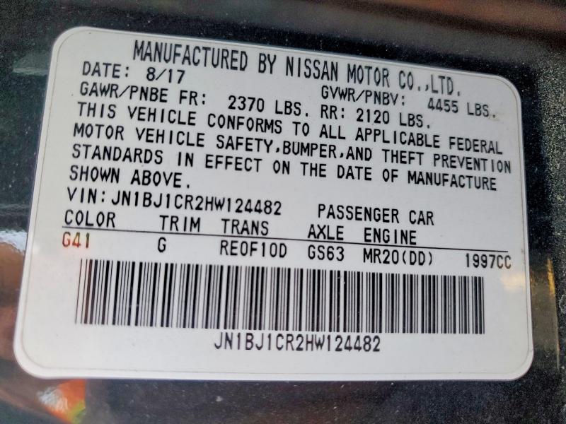 2017 Nissan Rogue Sport მანქანა იყიდება აუქციონზე, vin: JN1BJ1CR2HW124482, აუქციონის ნომერი: 60492376