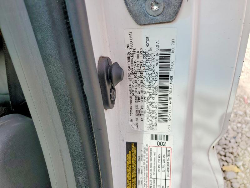 61233156 :رقم المزاد ، 5TENX22N37Z394805 vin ، 2007 Toyota Tacoma مزاد بيع
