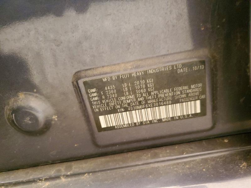 61228736 :رقم المزاد ، 4S3BMBF6XE3016488 vin ، 2014 Subaru Legacy مزاد بيع