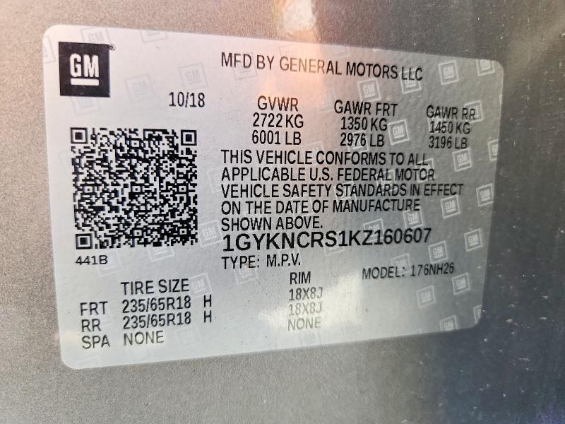 Aukcja sprzedaży 2019 Cadillac Xt5, vin: 1GYKNCRS1KZ160607, numer aukcji: 63228946
