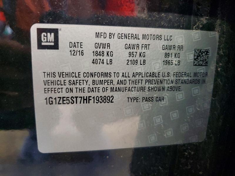 2017 Chevrolet Malibu მანქანა იყიდება აუქციონზე, vin: 1G1ZE5ST7HF193892, აუქციონის ნომერი: 59224466