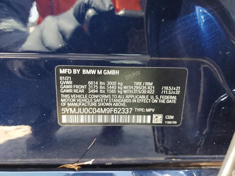 Продаж на аукціоні авто 2021 Bmw X5, vin: 5YMJU0C04M9F62337, номер лоту: 60395536