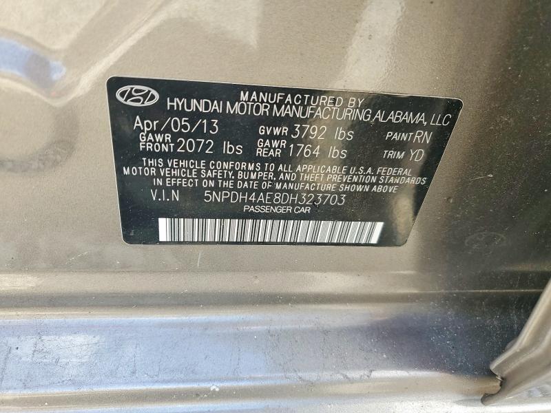 Aukcja sprzedaży 2013 Hyundai Elantra, vin: 5NPDH4AE8DH323703, numer aukcji: 61162496